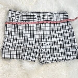 Zara Black and White Plaid Jean Shorts